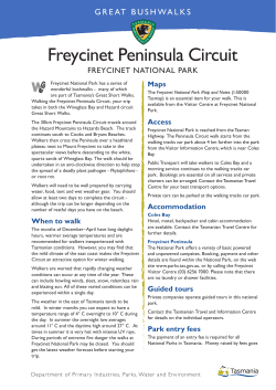 Freycinet Peninsula Circuit - Tasmania Parks and Wildlife Service
