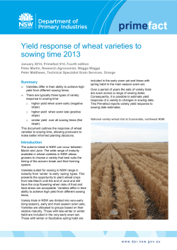 NSW DPI Primefact 914 - Yield response of wheat varieties to