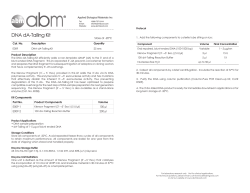 DNA dA Tailing Kit Data Sheet