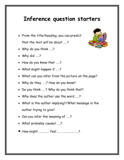 Inference question starters - Sheep Dip Lane Primary School
