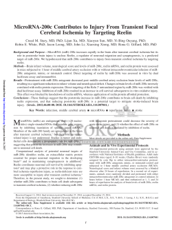 MicroRNA-200c Contributes to Injury From Transient Focal Cerebral