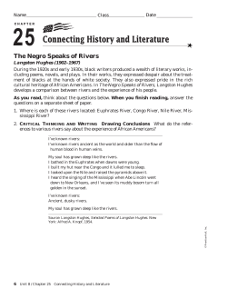 Ch.25 Sec.3 The Negro Speaks of Rivers, History and Literature