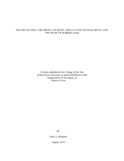 THE METAL FOLK: THE IMPACT OF MUSIC AND CULTURE ON