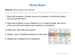 Money Board - K-5 Math Teaching Resources