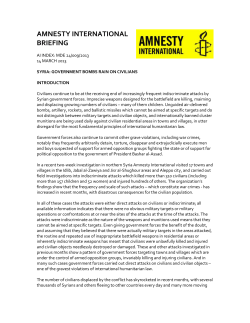 Syria: Government Bombs Rain on Civilians