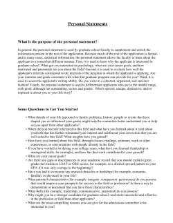 personal statements--handout