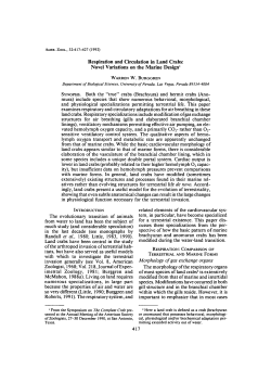 Respiration and Circulation in Land Crabs: Novel