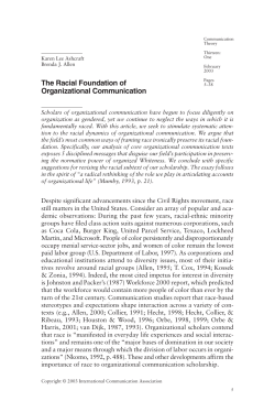 The Racial Foundation of Organizational