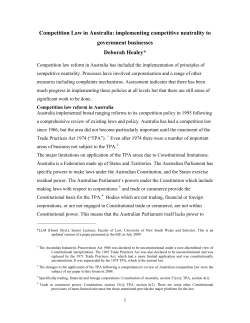 Competition Law in Australia