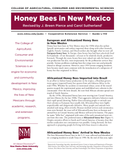 Honey Bees in New Mexico - College of Agricultural, Consumer and
