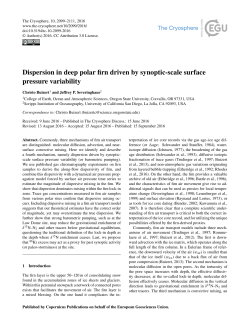Dispersion in deep polar firn driven by synoptic