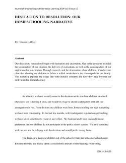 hesitation to resolution: our homeschooling narrative