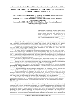 FROM THE VALUE OF FREEDOM TO THE VALUE OF HARMONY