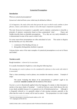 Syntactical Presumptions