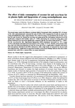 The effect of daily consumption of coconut fat and soya