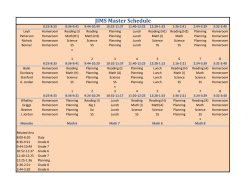 JIMS Master Schedule