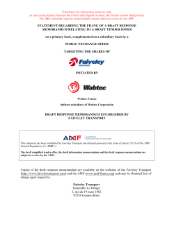 STATEMENT REGARDING THE FILING OF A DRAFT RESPONSE