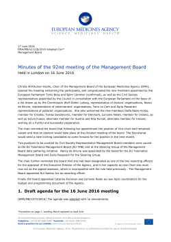 Minutes of the 92nd meeting of the Management Board