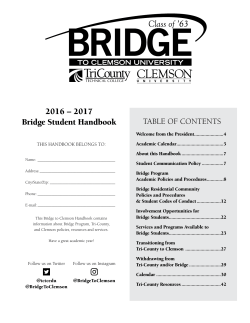 2016 &ndash; 2017 Bridge Student Handbook