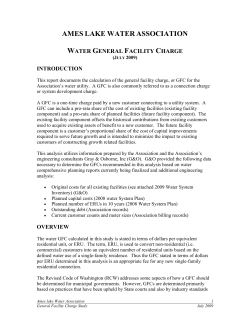 July 2009 General Facilities Charge