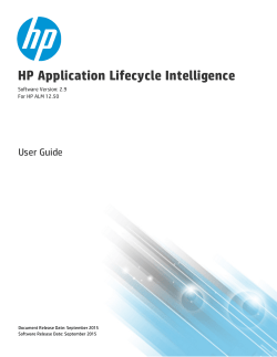 HP Application Lifecycle Intelligence User Guide