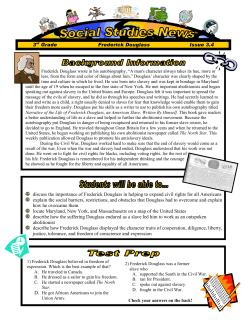 discuss the importance of Frederick Douglass in helping to expand