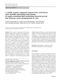 A volatile organic compound analysis fromArthrobacter