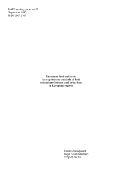 European food cultures: An exploratory analysis of food