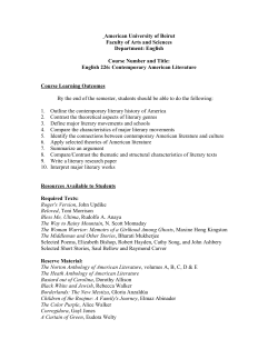 ENGL 226 - American University of Beirut