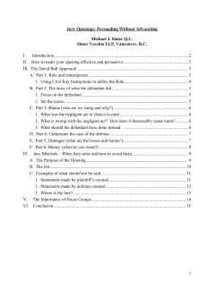 Effective Opening Statements