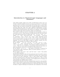 CHAPTER 2 Introduction to Classical Logic