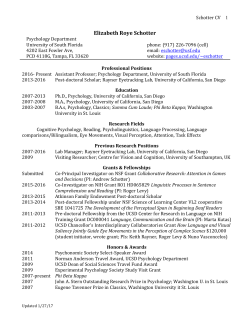 Curriculum Vitae - Department of Psychology