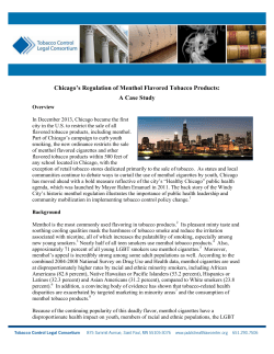 Chicago`s Regulation of Menthol Flavored Tobacco Products: A