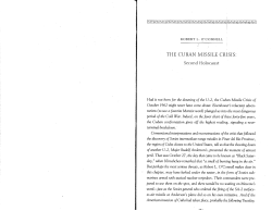 THE CUBAN MISSILE CRISIS: Second Holocaust