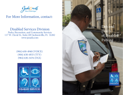 Disabled Services Division Do`s and Don`ts of Disabled