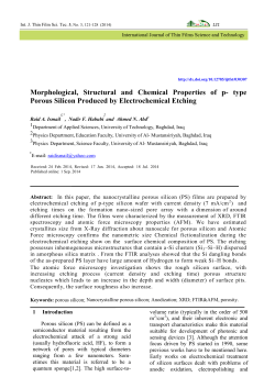 Morphological, Structural and Chemical Properties of p