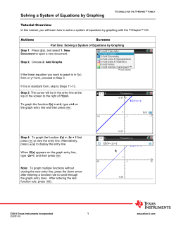 Solving a System of Equations by Graphing - TI Education