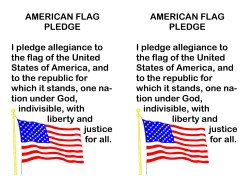 AMERICAN FLAG PLEDGE I pledge allegiance to the flag of the