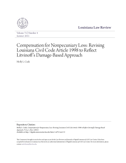 Revising Louisiana Civil Code Article 1998 to Reflect Litvinoff`s