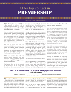 Top 25 Cats in Premiership - The Cat Fanciers` Association