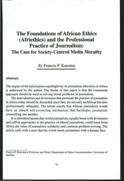 The Foundations of African Ethics (Afriethics)