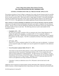 fall 2016 application for 2017 nursing class