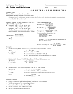 4 &bull; Salts and Solutions