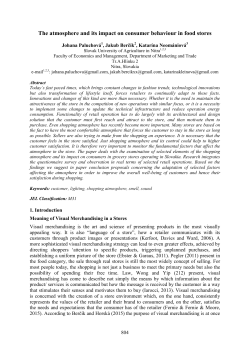 The atmosphere and its impact on consumer behaviour in food stores