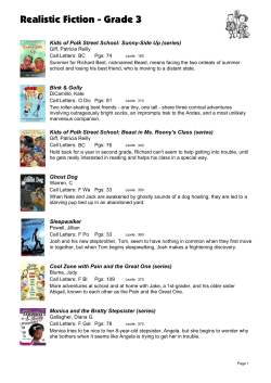Realistic Fiction - Grade 3