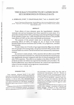 the subacute effects of cadmium on sex hormones in female