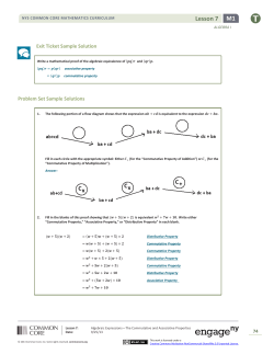 Algebra Lesson 7 Problem Solutions