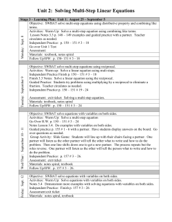 Unit 2: Solving Multi-Step Linear Equations