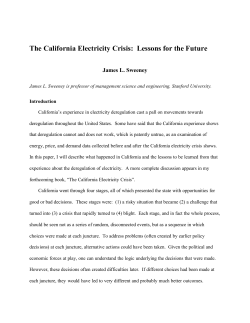 The California Electricity Crisis: Lessons for the Future