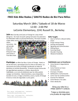 Saturday March 18th / Sabado el 18 de Marzo